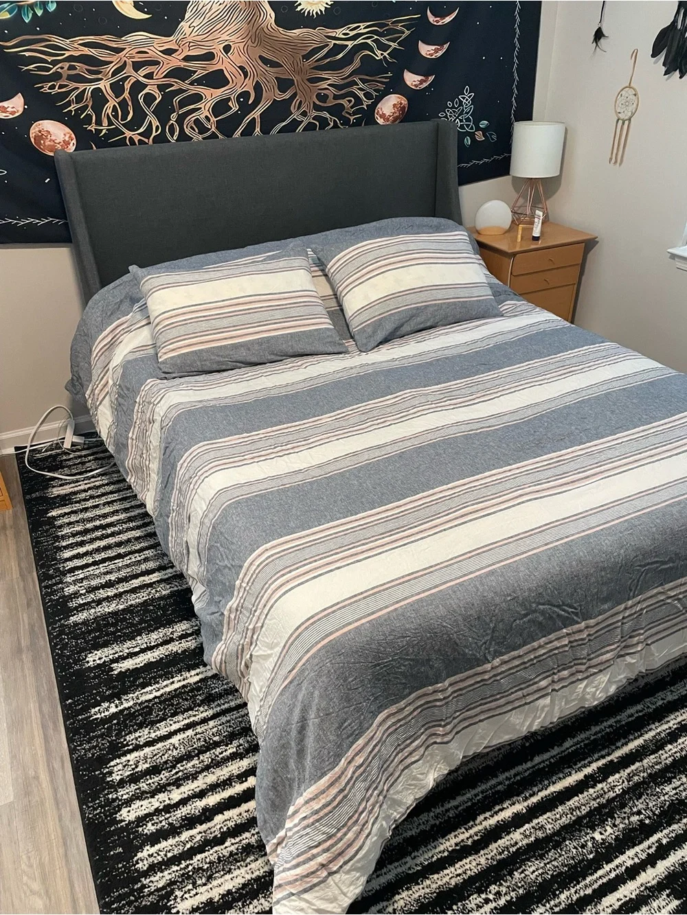 Striped Blue and White Comforter Set - Coastal Style